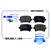Колодки тормозные дисковые Brave, задние, комплект на ось (4 шт), арт. BR.BP.1.100