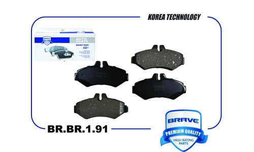 Колодки тормозные дисковые Brave, задние, комплект на ось (4 шт), арт. BR.BP.1.91