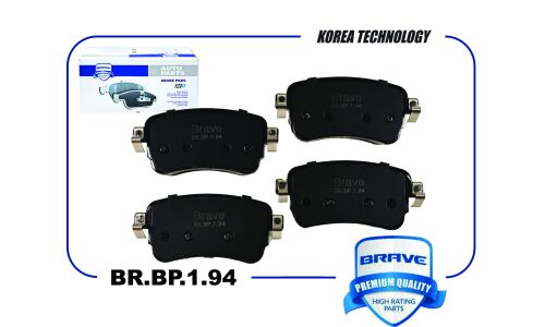 Колодки тормозные дисковые Brave, задние, комплект на ось (4 шт), арт. BR.BP.1.94