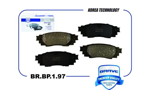 Колодки тормозные дисковые Brave, задние, комплект на ось (4 шт), арт. BR.BP.1.97