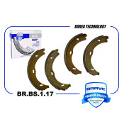 Колодки тормозные барабанные Brave, комплект на ось (4 шт), арт. BR.BS.1.17