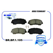 Колодки тормозные дисковые Brave, передние, комплект на ось (4 шт), арт. BR.BP.1.105