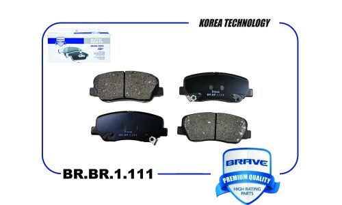 Колодки тормозные дисковые Brave, передние, комплект на ось (4 шт), арт. BR.BP.1.111