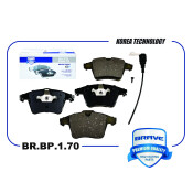 Колодки тормозные дисковые Brave, передние, комплект на ось (4 шт), арт. BR.BP.1.70