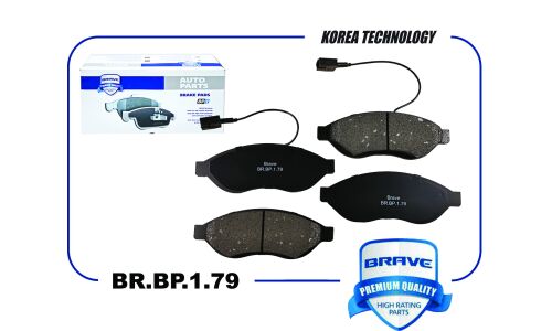 Колодки тормозные дисковые Brave, передние, комплект на ось (4 шт), арт. BR.BP.1.79