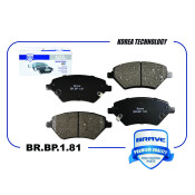 Колодки тормозные дисковые Brave, передние, комплект на ось (4 шт), арт. BR.BP.1.81