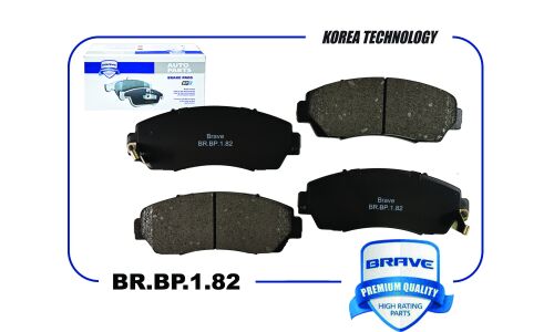 Колодки тормозные дисковые Brave, передние, комплект на ось (4 шт), арт. BR.BP.1.82