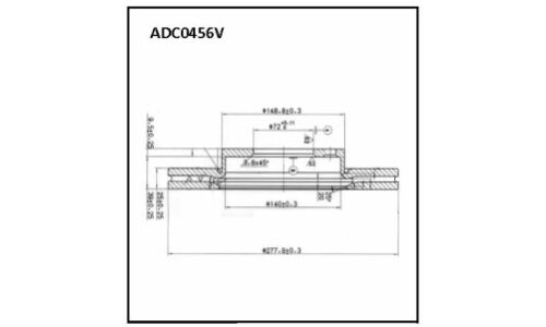 Диск тормозной Allies Nippon, передний, арт. ADC0456V