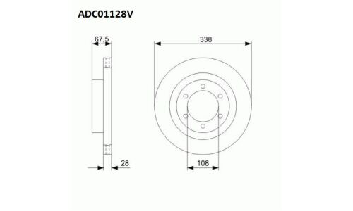 Диск тормозной Allies Nippon, передний, арт. ADC01128V