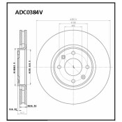 Диск тормозной Allies Nippon, передний, арт. ADC0384V