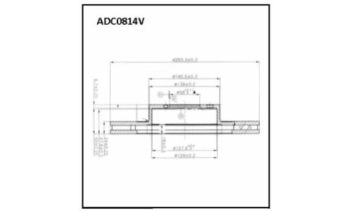 Диск тормозной вентилируемый | перед Allied Nippon, арт. ADC0814V