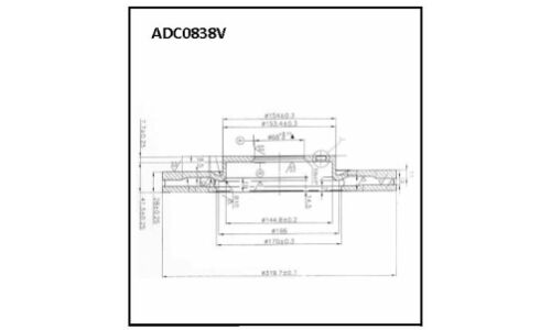 Диск тормозной вентилируемый | перед Allied Nippon, арт. ADC0838V