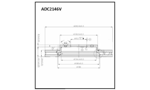 Диск тормозной Allies Nippon, передний, арт. ADC2146V