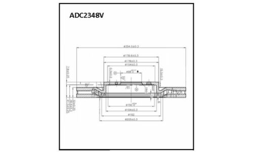 Диск тормозной Allies Nippon, передний, арт. ADC2348V