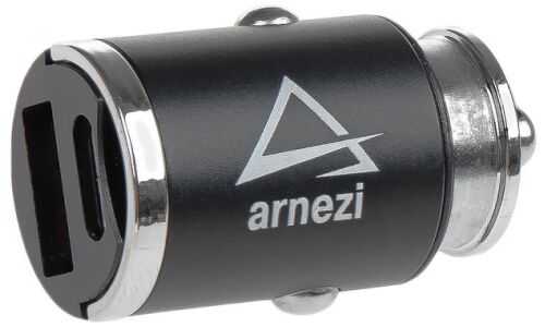 Адаптер автомобильный 20W USB-A (QC3.0) + Type-С (PD 3.0) 12-24V в прикуриватель ARNEZI, арт. A0603016