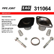 Фланцевое соединение выхлопной трубы EAG, демпферное, Ø64мм, нержавеющая сталь, арт. 311064