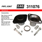 Фланцевое соединение выхлопной трубы EAG, демпферное, Ø76мм, нержавеющая сталь, арт. 311076