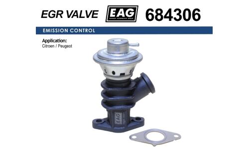 Клапан EGR CITROEN BERLINGO/C4/C5/XSARA/JUMPY, PEUGEOT 306/307/406/PARTENER 2.0 HDI EAG EAG, арт. 684306