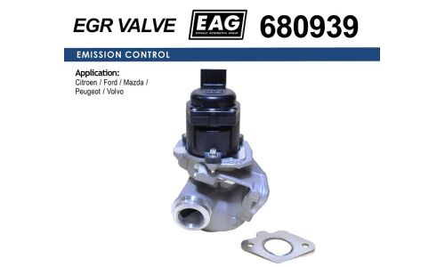 Клапан EGR CITROEN C2/C3/C4/C5/BERLINGO/XSARA, FORD C-MAX/FIESTA/FOCUS II, MAZDA 3, PEUGEOT 207/307/308/PARTNER, VOLVO C30/S40/V50/V70/S80 1.6 EAG EAG, арт. 680939