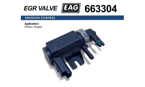 Клапан электромагнитный CITROEN C4/C5/C8/JUMPY, PEUGEOT 307/308/407/607 2.0HDI EAG EAG, арт. 663304