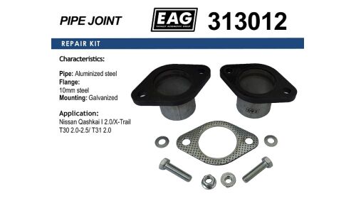 Фланцевое соединение выхлопной трубы EAG, для Nissan Qashqai, арт. 313012