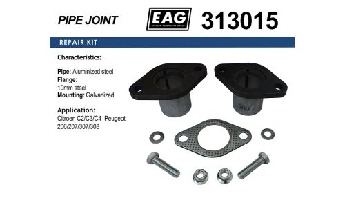 Фланцевое соединение выхлопной трубы EAG, для Citroen C2 / C3 / C4, Peugeot 206 / 207 / 307 / 308, арт. 313015
