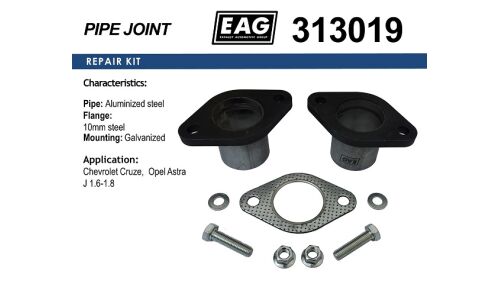 Фланцевое соединение выхлопной трубы EAG, для Chevrolet Cruze, Opel Astra, арт. 313019