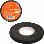 Лента клейкая изоляционная Airline, флисовая, 9мм x 15м, черная, арт. ADFT007