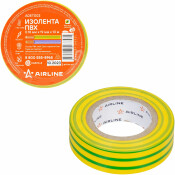 Лента клейкая изоляционная Airline, ПВХ, 19мм x 10м, желто-зеленая, арт. ADET003