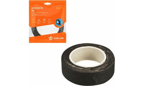 Лента клейкая изоляционная Airline, ХБ, 19мм x 4м, черная, арт. ADHB001