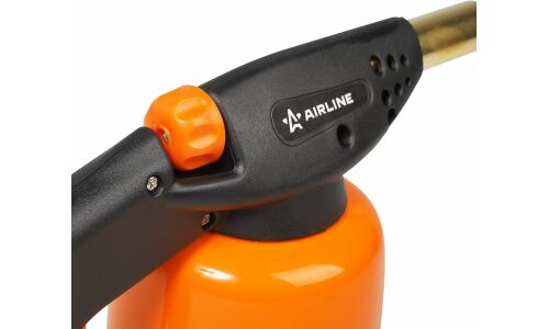 Лампа паяльная (горелка) газовая на прокалываемый баллон, пьезоподжиг, стальной корпус AIRLINE, арт. ADGT020