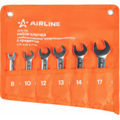 Набор комбинированных ключей Airline PRO, от 8 до 17мм, с трещоткой, 6 предметов, арт. ATAL022