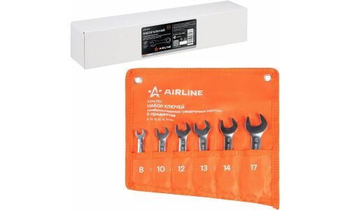Набор комбинированных ключей Airline PRO, от 8 до 17мм, с трещоткой, 6 предметов, арт. ATAL022
