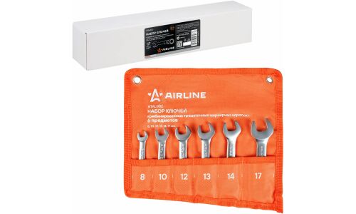 Набор комбинированных ключей Airline PRO, от 8 до 17мм, с трещоткой, шарнирный, 6 предметов, арт. ATAL032