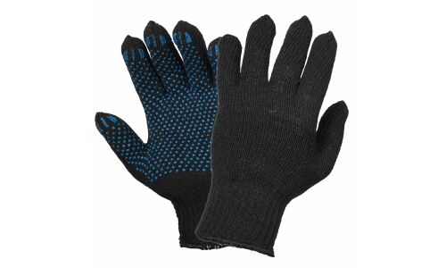 Перчатки хлопчатобумажные Airline, чёрные, с ПВХ покрытием, 7.5 класс вязки, размер XL, 1 пара, арт. ADWG032