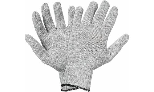 Перчатки трикотажные ХБ, серые, (5 пар) 7,5 класс/65г., мод.504 AIRLINE, арт. ADWG027