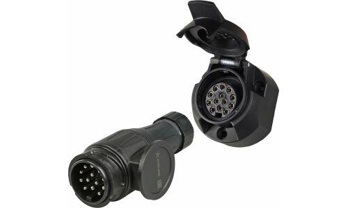 Розетка и вилка фаркопа 12В 13 контактов ЕВРО пластик комплект () AIRLINE, арт. ATE-48