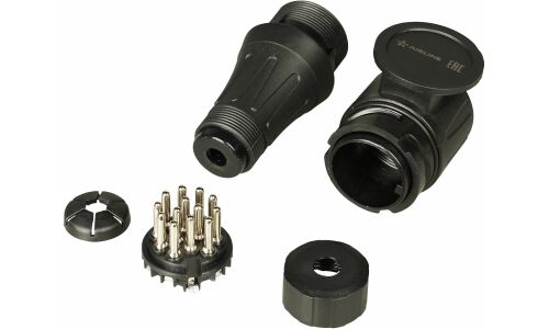 Розетка и вилка фаркопа 12В 13 контактов ЕВРО пластик комплект () AIRLINE, арт. ATE-48