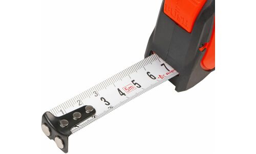 Рулетка в прорезиненном корпусе 5мх19мм, автостоп, магнитный зацеп AIRLINE, арт. ATBQ027