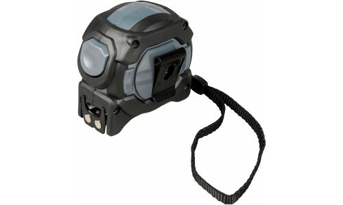 Рулетка в прорезиненном корпусе 5мх25мм PRO, автостоп, дв.магнит.зацеп, нейлон.двуст.шкала AIRLINE, арт. ATBQ020