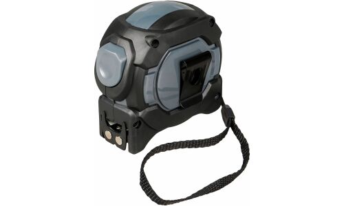 Рулетка в прорезиненном корпусе 7.5мх25мм PRO, автостоп,дв.магнит.зацеп,нейлон.двуст.шкала AIRLINE, арт. ATBQ021