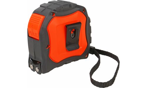 Рулетка в прорезиненном корпусе 7.5мх25мм, автостоп, магнитный зацеп AIRLINE, арт. ATBQ028