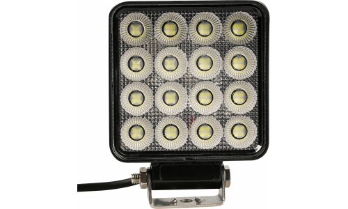 Фара светодиодная квадратная, 64 LED рассеяный свет, 64W (108х108х50) 12/24V PRO AIRLINE, арт. ALED107
