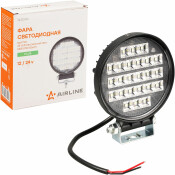 Фара светодиодная круглая, 24 LED рассеяный свет, 24W (112х112х37) 12/24V PLUS AIRLINE, арт. ALED104