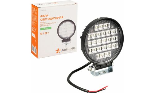 Фара светодиодная круглая, 24 LED рассеяный свет, 24W (112х112х37) 12/24V PLUS AIRLINE, арт. ALED104