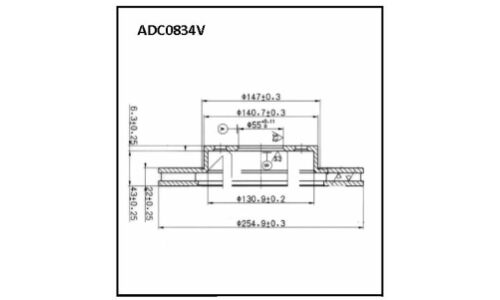 Диск тормозной Allies Nippon, передний, арт. ADC0834V