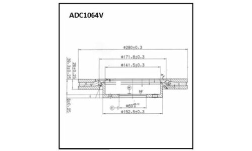 Диск тормозной Allies Nippon, передний, арт. ADC1064V