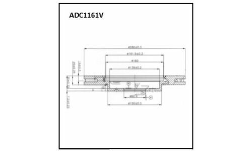 Диск тормозной вентилируемый | перед Allied Nippon, арт. ADC1161V