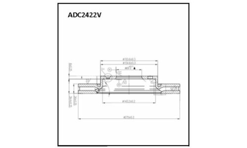 Диск тормозной вентилируемый | перед Allied Nippon, арт. ADC2422V