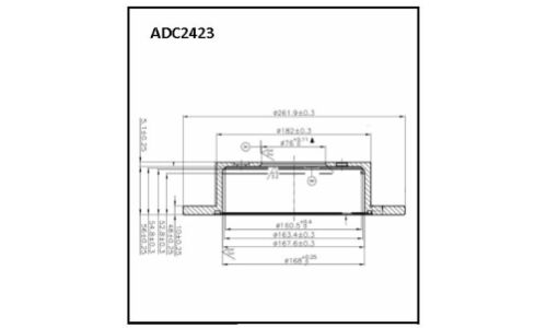 Диск тормозной Allies Nippon, задний, арт. ADC2423